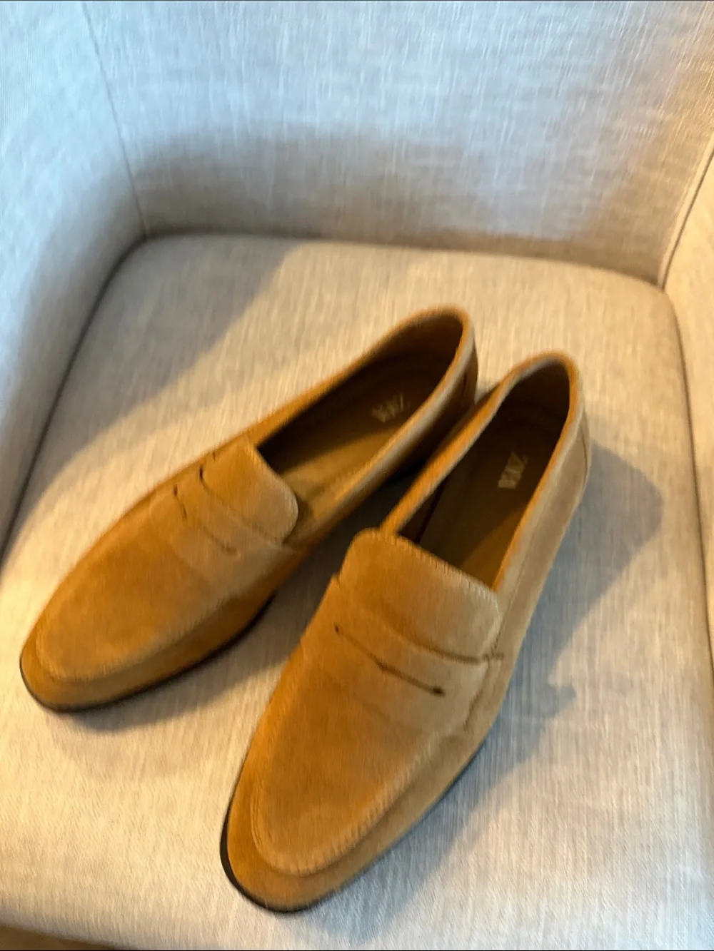 Zara women's Suede Loafers in Cognac Brown - Picture 6 of 6